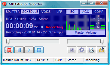 Click to view Pistonsoft MP3 Audio Recorder 1.10.10.33 screenshot